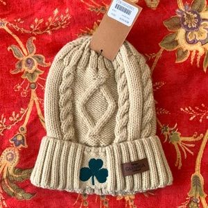 Glenrua Aran Shamrock tan Beanie